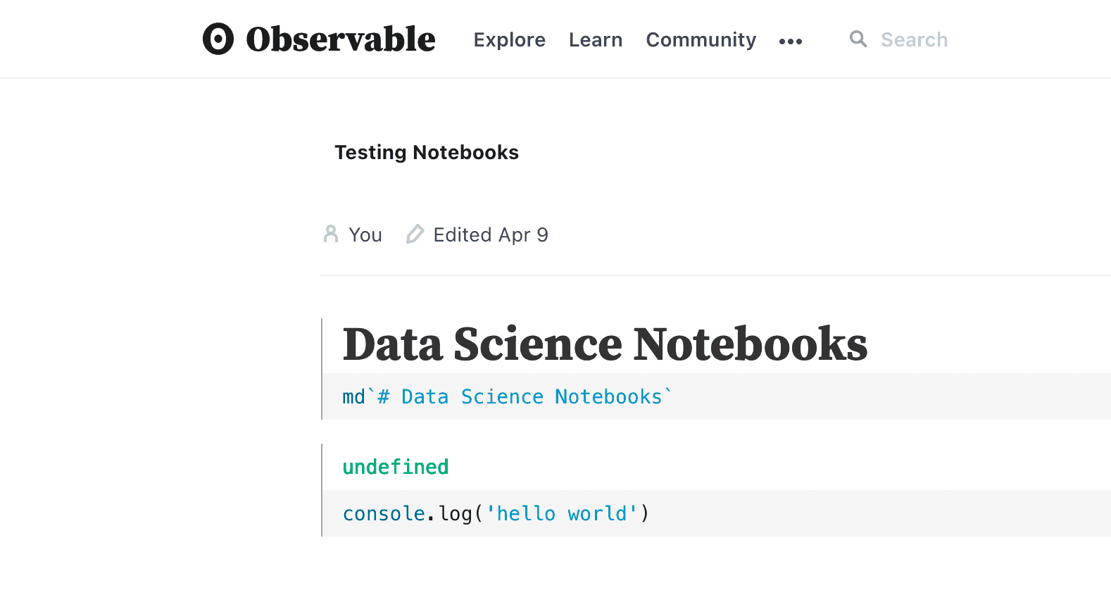 Observable | Data Science Notebooks